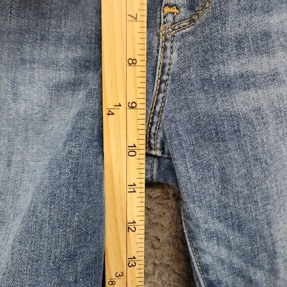 Levis Jeans Womens 29 Premium Big E 724Stretch High Rise Straight Frayed Cropped - Picture 8 of 16